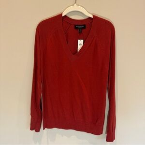 Banana Republic Rust Red V-Neck Sweater